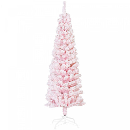 Homcom Arbre De Noël Artificiel Fin Floqué De Neige Artificielle 5pi