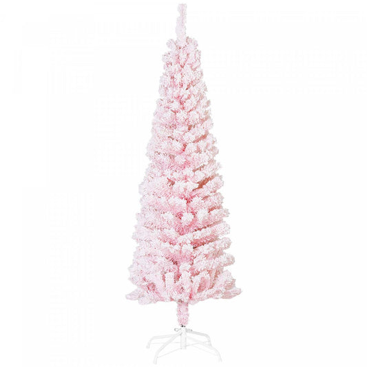 Homcom Arbre De Noël Artificiel Fin Floqué De Neige Artificielle 5pi
