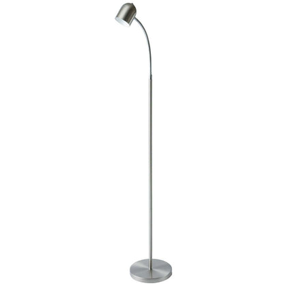 Dainolite LED Floor Lamp 5w Satin Chrome Finish|Lampe à pied Dainolite avec finition chromée satinée et ampoule LED de 5 W