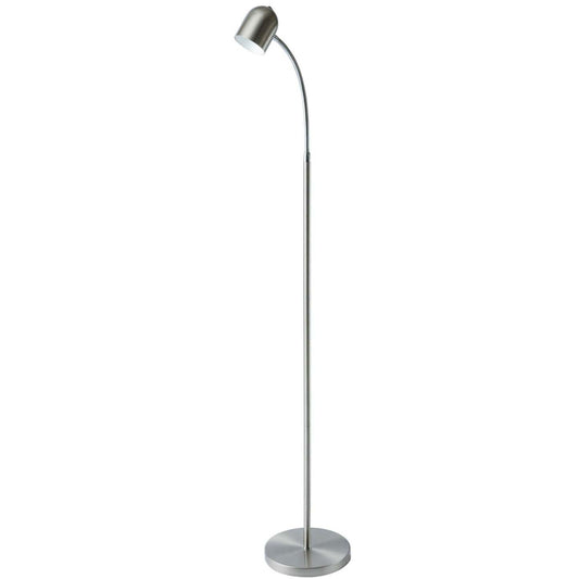 Dainolite LED Floor Lamp 5w Satin Chrome Finish|Lampe à pied Dainolite avec finition chromée satinée et ampoule LED de 5 W