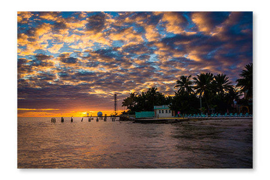 Coucher de soleil sur le golfe du Mexique : Cadre et panneau en tissu 16 x 24 po | Sunset Over the Gulf Of Mexico 16 po x 24 po : Cadre d'art mural et panneau de tissu | D44GC0A3