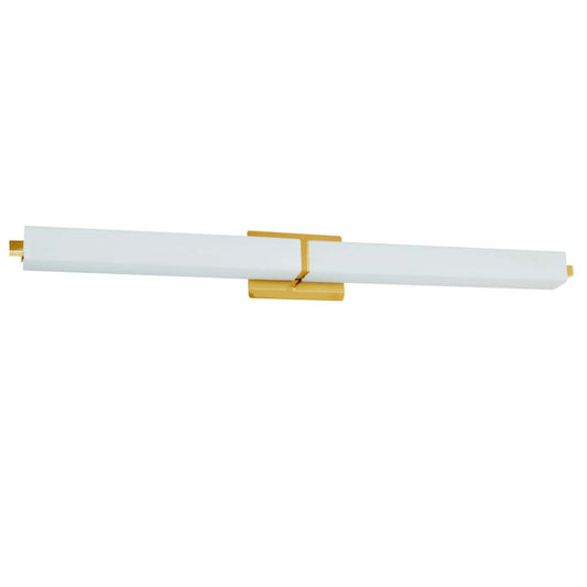 Dainolite Vonte Vanity Light 51w Aged Brass White Glass Lamp|Lumière de coiffeuse Vonte de Dainolite en verre blanc, avec fini laiton vieilli et ampoule de 51 W