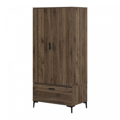 Armoire-penderie Musano avec portes et tiroirs - Noyer naturel | Musano Armoire Penderie Avec Portes Et Tiroir - Noyer Naturel