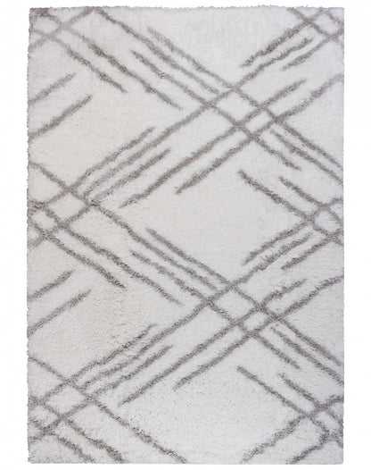 Ker White Lines 3x5 Area Rug|Carpette Ker blanche à rayures 3 x 5|D80GLQTV