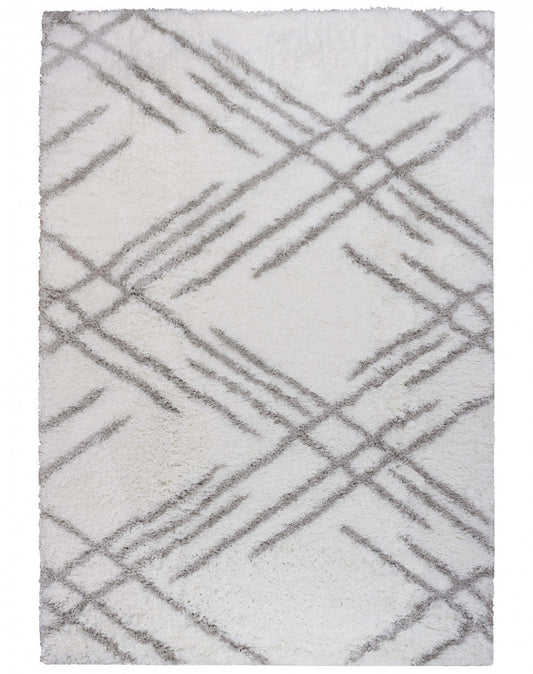 Ker White Lines 3x5 Area Rug|Carpette Ker blanche à rayures 3 x 5|D80GLQTV