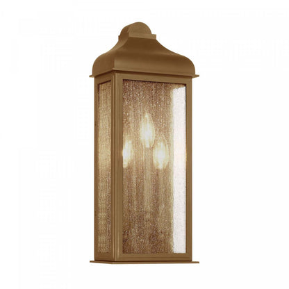 Madrid 3 Light Outdoor Wall Sconce, Weathered Brass Lamp | Applique Murale D’exterieur Madrid A 3 lampes, Laiton Vieilli