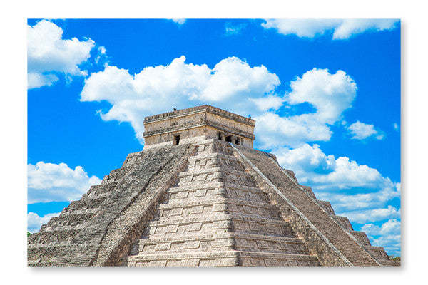 Pyramide de Kukulkan au Mexique : Cadre mural et panneau en tissu 16 x 24 po | Pyramide de Kukulkan au Mexique : Cadre mural et panneau en tissu | D44G76JY