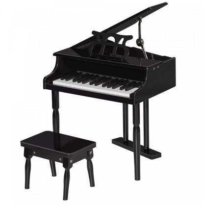 Homcom Moderne Enfants Piano, 30 Touches, Ensemble De 2, Mini Jouet Pour Enfant, Piano À Queue Avec Pupitre