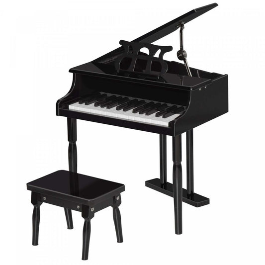 Homcom Moderne Enfants Piano, 30 Touches, Ensemble De 2, Mini Jouet Pour Enfant, Piano À Queue Avec Pupitre