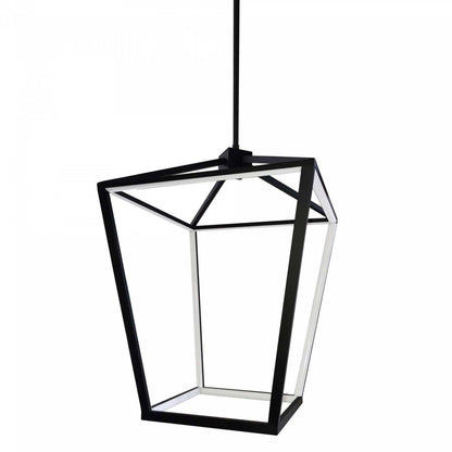 Dainolite Cage LED Pendant 46w Matte Black Finish White Diffuser Lamp|Luminaire suspendu Cage de Dainolite blanc qui diffuse la lumière, avec fini noir mat et ampoule à DEL de 46 W