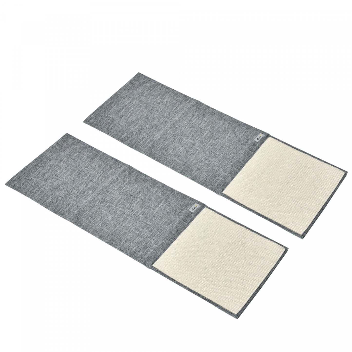 Pawhut 2pcs Tapis à Gratter pour Chat Matelas Couverture Griffeur pour Chaton Gris | Pawhut Tapis Griffoir Chat Tapis à Gratter en Sisal Tapis à Chat pour le Sofa Protection Côté Gauche