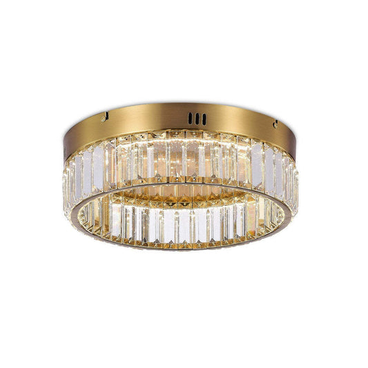 Stella One-Tier LED Brushed Brass Flush Mount|Plafonnier affleuré à 1 niveau Stella nickel satiné à DEL|D06H1XBI
