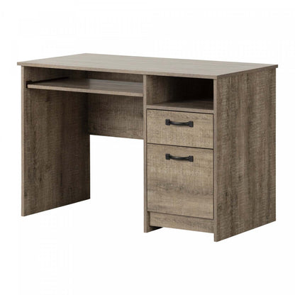 Bureau Tassio avec plateau pour clavier - Chêne patiné | Bureau Tassio avec plateau pour clavier - chêne vieilli | D83GTOBV