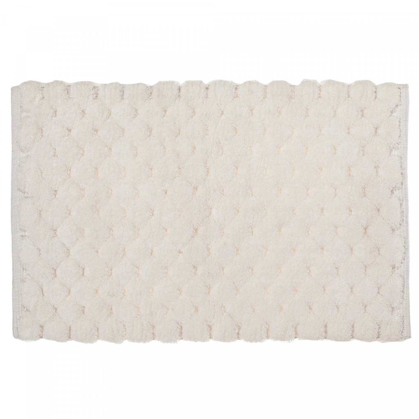 Tapis de bain tissé à la main avec pompon blanc 20 x 32