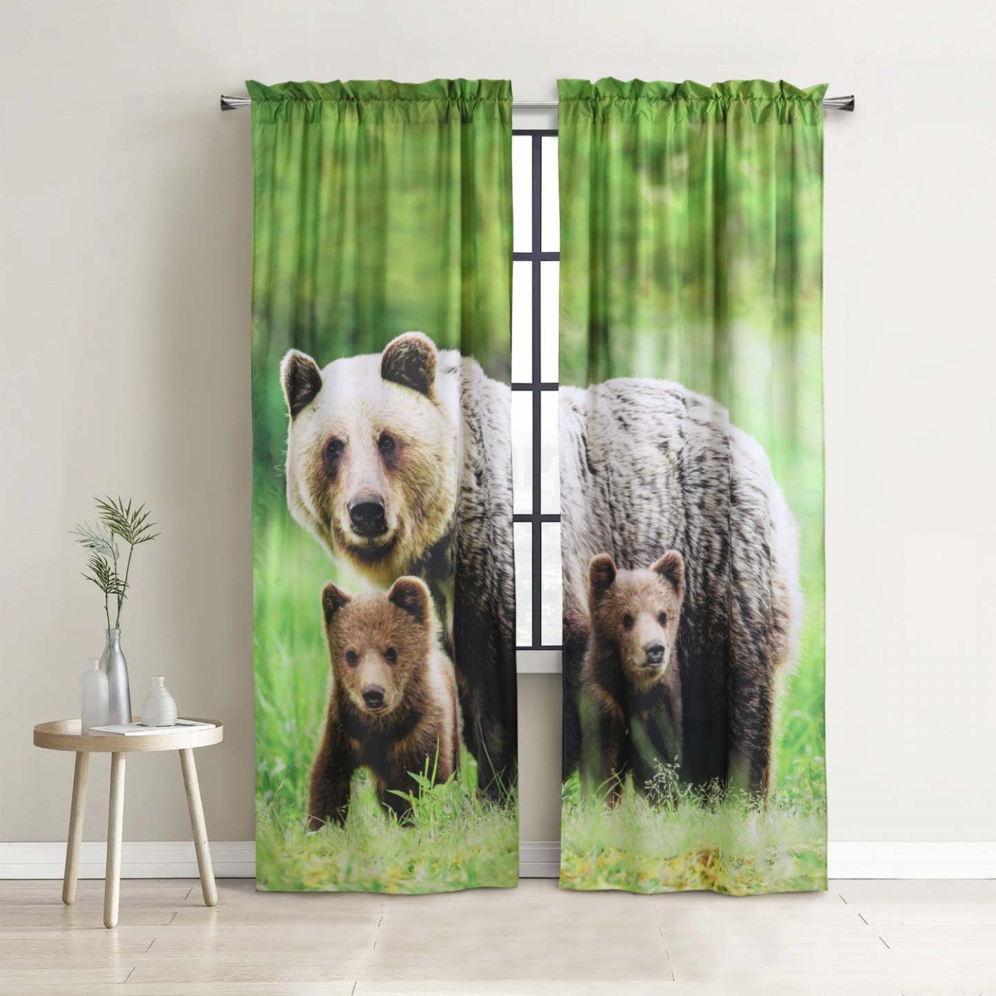 Habitat Bears Light Filtering Pole Top Curtain Panel Paire - 37 x 84|Paire de panneaux de rideau filtrant la lumière passe-tringle Ours d'Habitat - 37 x 84