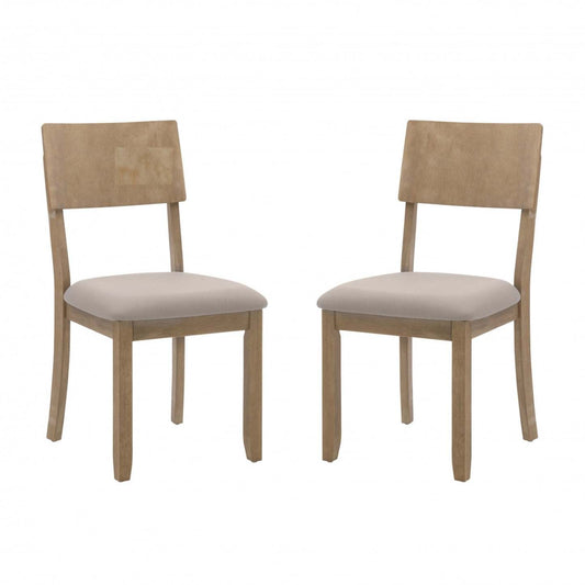 Chaise de salle à manger en tissu d'apparence lin gris Jorissen - Ensemble de 2|Chaise de salle à manger Jorissen en tissu d'apparence lin gris - ensemble de 2