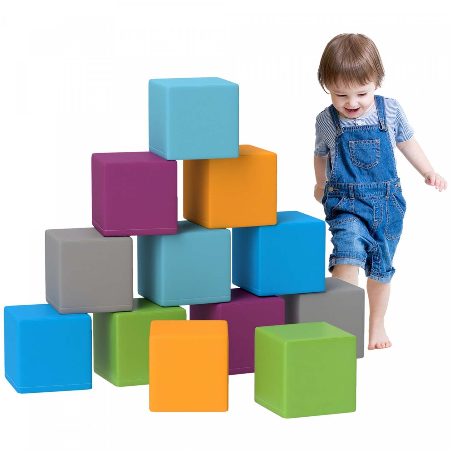 Soozier Blocs De Mousse 12 Pcs, Equipement De Jeu Doux Pour Enfants, Jouets D'escalade Pour Tout-petits, Jeu Sûr
