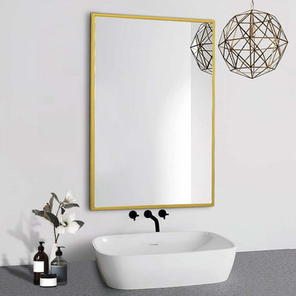 Arcus 24 X 36 Hand Crafted Linear Rectangular Mirror - Gold|Miroir rectangulaire linéaire Arcus 24 po x 36 po fabriqué à la main - doré