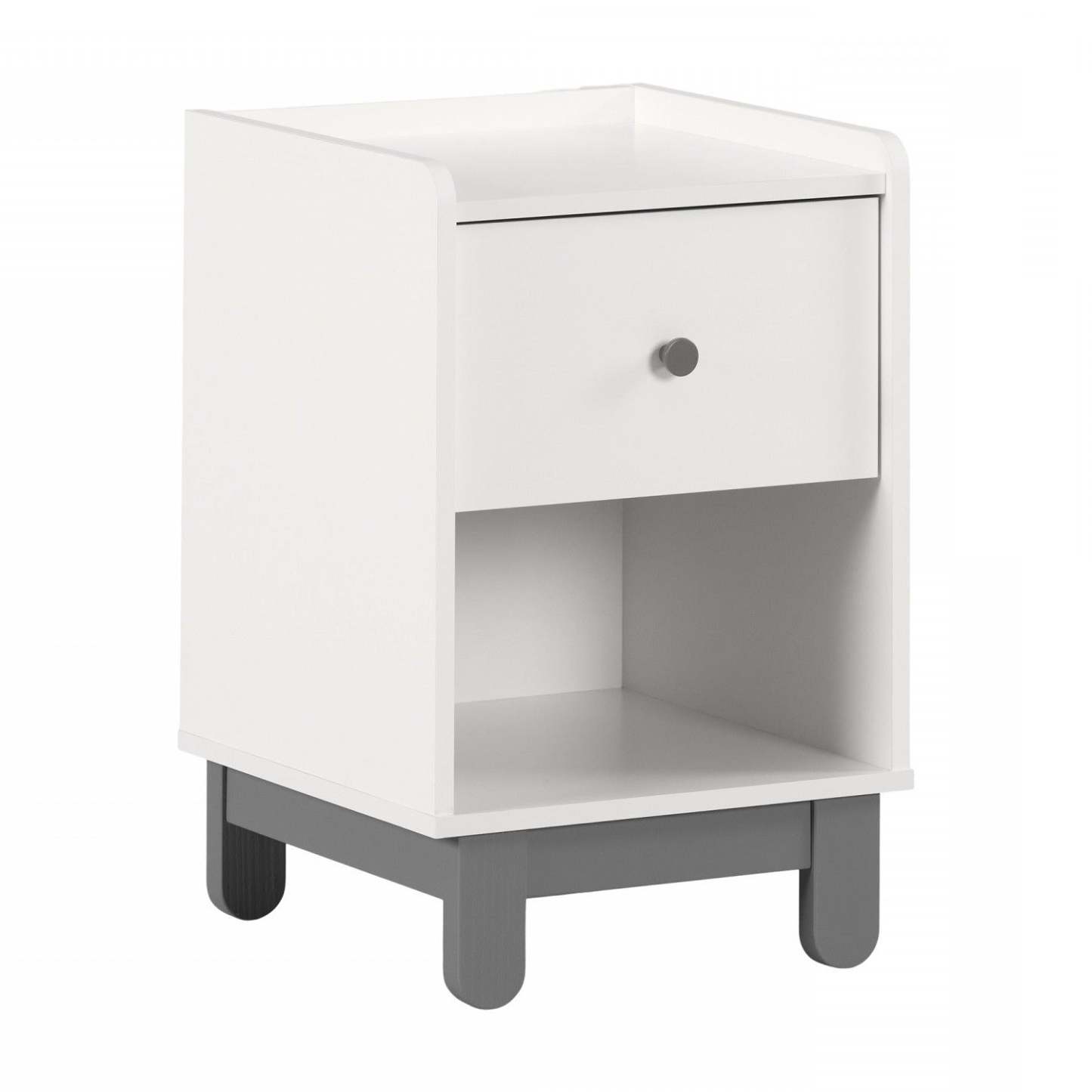 Bebble Nightstand - Soft Grey/White|Table de nuit Bebble - gris clair et blanc