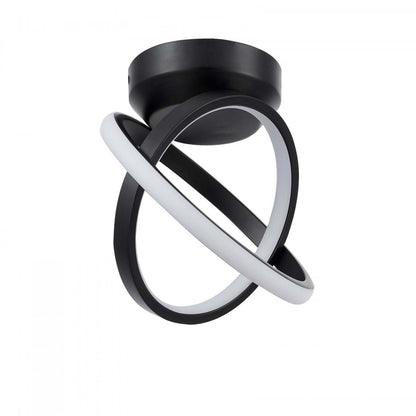 Dainolite Philo LED Semiflush Mount 20w Noir Mat Blanc Silicone Diffuseur Lampe|Plafonnier semi-affleuré Philo de Dainolite en silicone blanc qui diffuse la lumière, avec une finition noire mate et une ampoule à DEL de 20 W