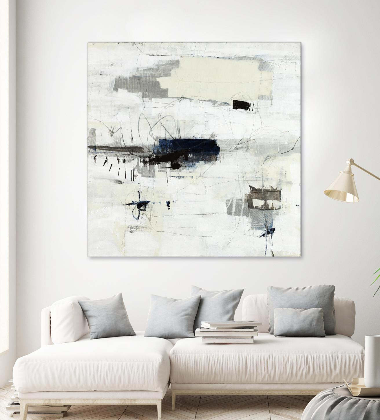 Œuvre d'art murale géante « Parting With Reality » 72 x 72