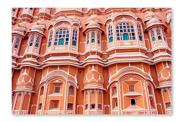 Hawa Mahal Palace 28x42 Cadre d’art mural et panneau de tissu| Hawa Mahal Palace 28 po x 42 po : Cadre d'art mural et panneau de tissu|D44GG8M4