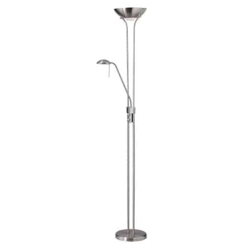 Dainolite Mother &amp; Son Lampadaire Satin Chrome Finish|Lampe à pied Mother &amp; Son de Dainolite avec fini chrome satiné