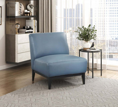 Fauteuil d'appoint Murdock en cuir bleu | Fauteuil D'appoint Murdock En Cuir Bleu