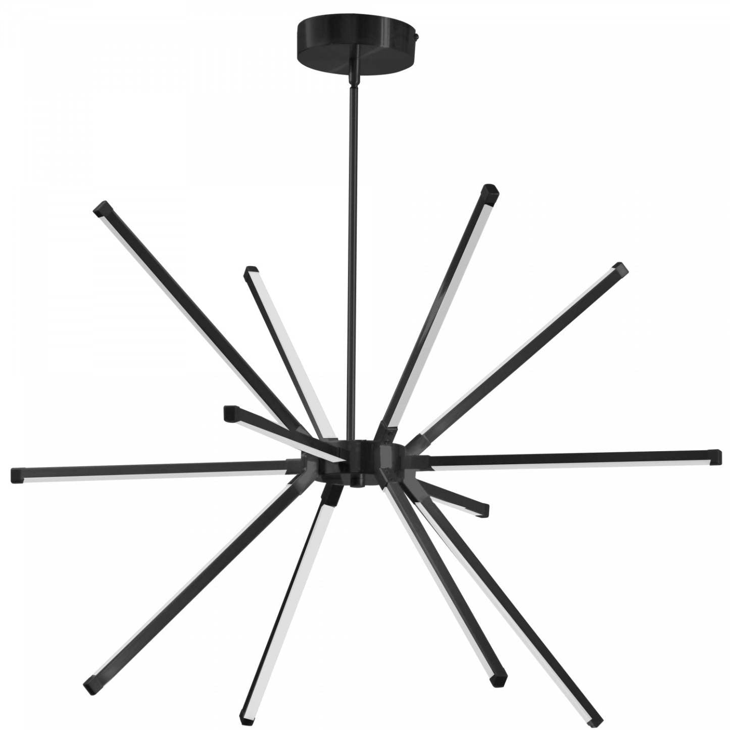Dainolite Array LED Chandelier 60w Matte Black White Acrylique Diffuseur Lampe|Lustre Array de Dainolite en acrylique blanc qui diffuse la lumière, avec fini noir mat et ampoule à DEL de 60 W