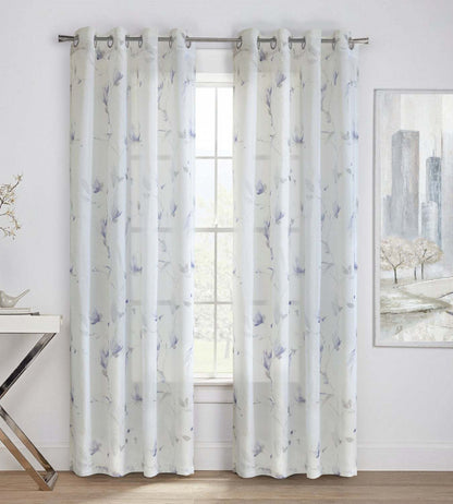 Habitat Symphony Purple Sheer Grommet Curtain Panel - 52 x 63|Panneau de rideau transparent à œillets Symphonie violet d'Habitat - 52 x 63