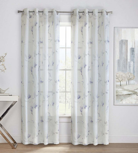 Habitat Symphony Purple Sheer Grommet Curtain Panel - 52 x 95|Panneau de rideau transparent à œillets Symphonie violet d'Habitat - 52 x 95