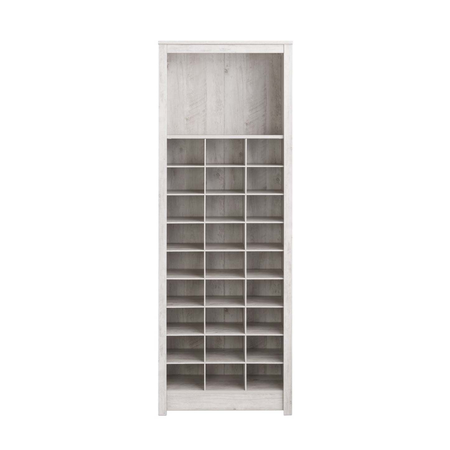 Rustic Ridge Farmhouse Shoe Storage Cabinet - Washed White|Armoire de rangement pour chaussures Rustic Ridge champêtre - blanc vieilli