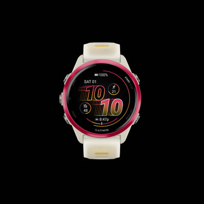 Garmin Forerunner 570 Montre intelligente 42mm, Amoled, Aluminium framboise, Os/mangue, Suivi de fitness GPS, Course, Batterie de 10 jours