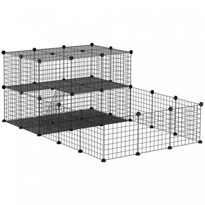 Pawhut Petite Cage Pour Animaux Lapin Avec Porte, Parc Pour Cobaye, Clôture Pour Petit Animal Pour Lapin, Ch|Pawhut Enclos Pour Petits Animaux Parc Pour Chiot Clôture Pour Animaux Domestiques Modulable Diy 47