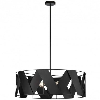 Dainolite Cardano 4 Light Chandelier Open Matte Black Black Ribbon Lamp|Lustre ouvert Cardano de Dainolite avec ruban noir, fini noir mat et 4 ampoules