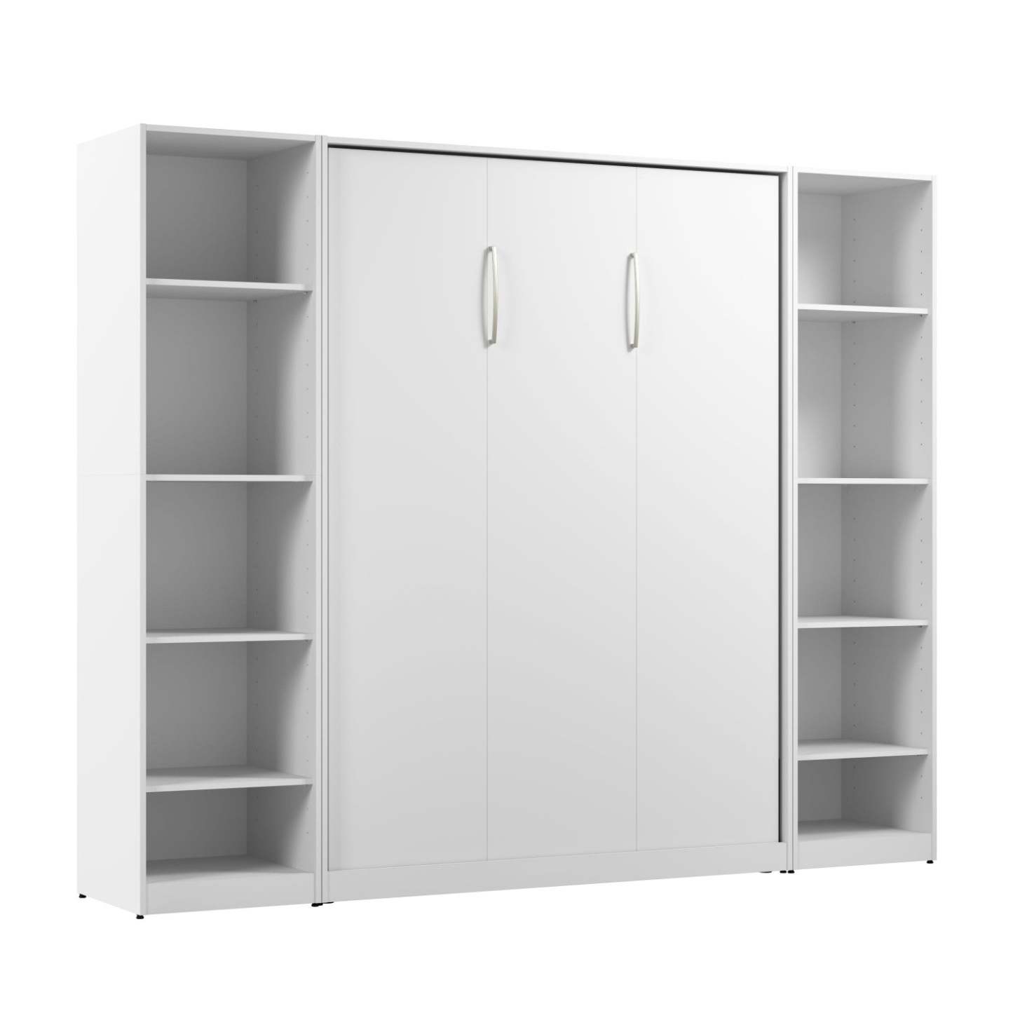 Lit escamotable double Bestar Claremont à 10 tablettes - Blanc|Lit double escamotable Claremont de Bestar à 10 tablettes - blanc