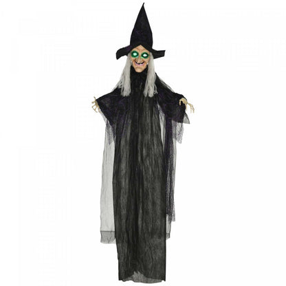 Homcom Accessoire D'Halloween Sorcière Noire Avec Yeux Lumineux Pour Fête|Homcom Black Witch Halloween Prop W/ Light Up Eyes For Party