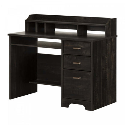Bureau Versa avec huche - Noir frotté | Bureau Versa avec crédence - noir antique | D83GZ9LB