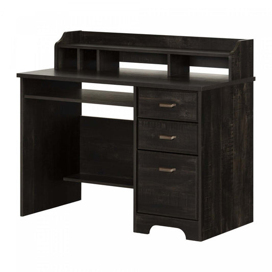 Bureau Versa avec huche - Noir frotté | Bureau Versa avec crédence - noir antique | D83GZ9LB