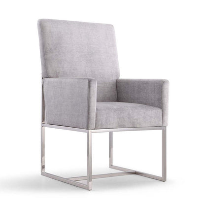 Manhattan Comfort Element Velvet Armless Dining Chair - Steel|Chaise de salle à manger sans accoudoirs Element de Manhattan Comfort en velours - acier