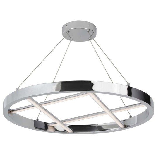 Dainolite Dante LED Chandelier 40w Chrome Poli Blanc Silicone Diffuseur Lampe|Lustre Dante de Dainolite en silicone blanc qui diffuse la lumière, avec fini chromé poli et ampoule à DEL de 40 W