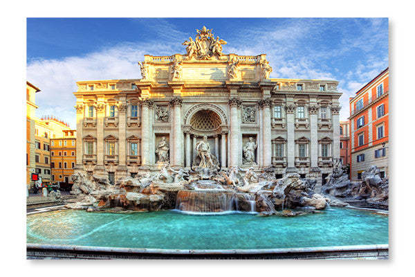 Trevi Fountain, Rome, Italy 16x24 Wall Art Frame And Fabric Panel| Trevi Fountain, Rome, Italy 16 po x 24 po : Cadre d'art mural et panneau de tissu|D44GZ6EH