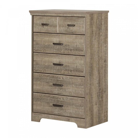 Commode Versa à 5 tiroirs - Chêne patiné | Commode Versa 5 Tiroirs - Chêne Vieilli