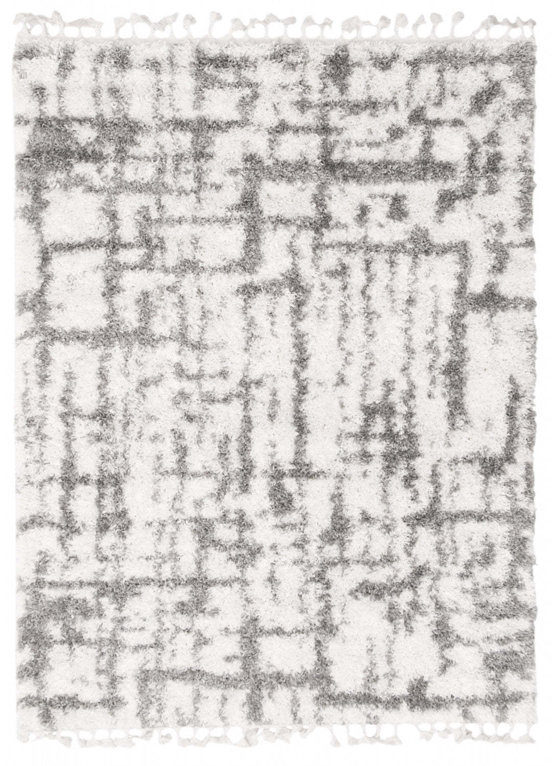 Helma Urban Cream, Light Grey Shag 3'11 X 5'11 Area Rug|Carpette à poil long Helma Urban crème gris clair 3 pi 11 po x 5 pi 11 po|D86FIJX3