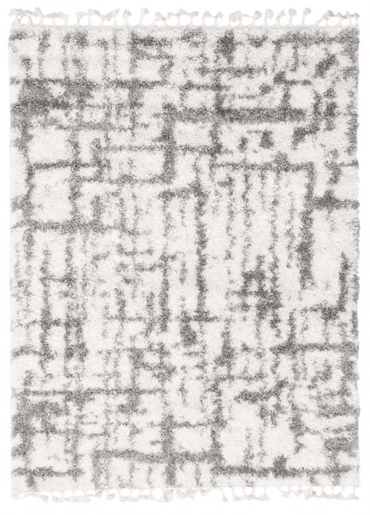 Helma Urban Cream, Light Grey Shag 3'11 X 5'11 Area Rug|Carpette à poil long Helma Urban crème gris clair 3 pi 11 po x 5 pi 11 po|D86FIJX3