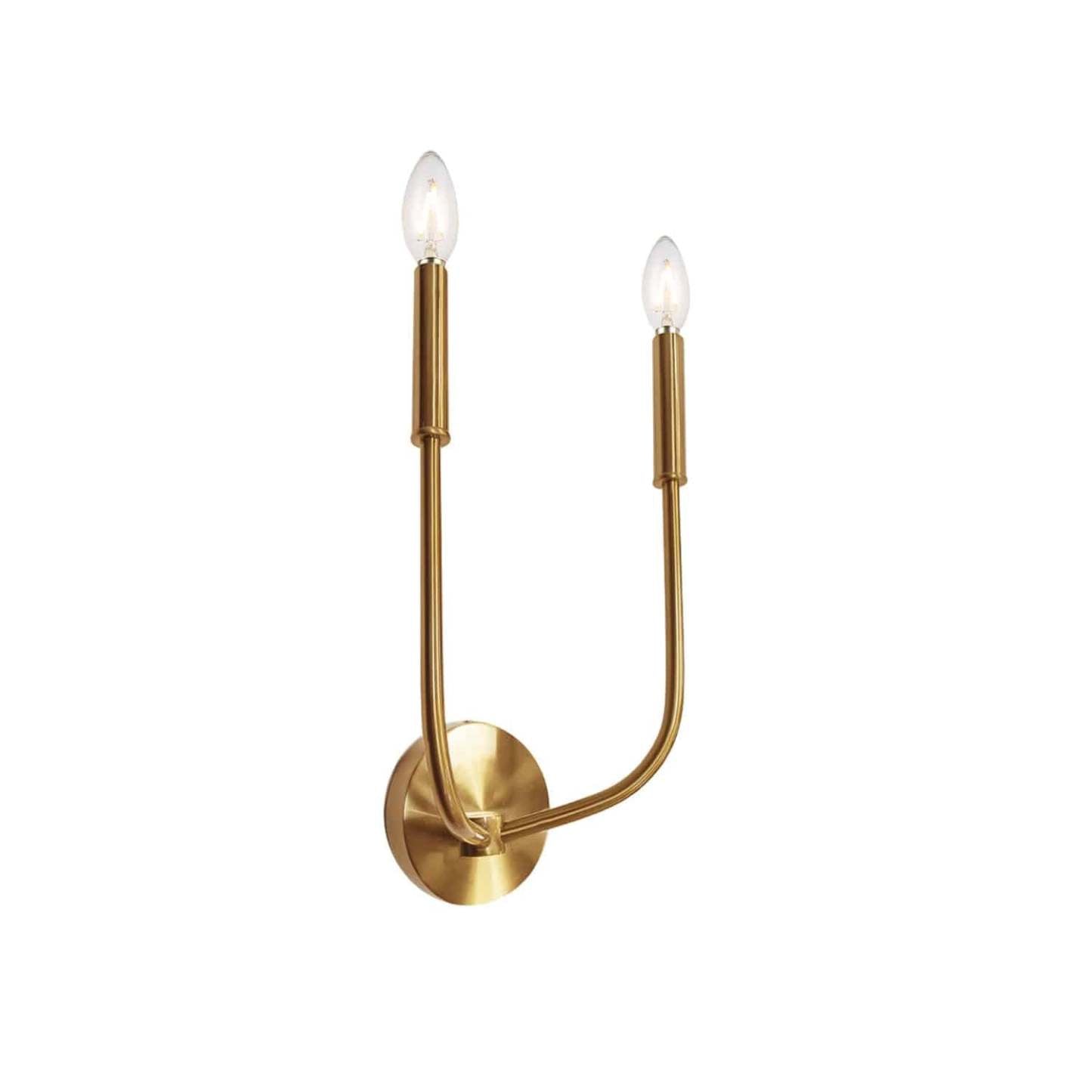 Dainolite Eleanor 2 Light Wall Sconce Aged Brass Lamp|Applique murale Eleanor de Dainolite avec fini laiton antique et 2 ampoules