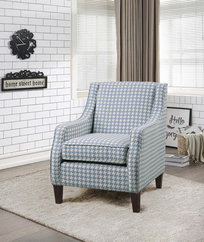 Chaise d'appoint Beagle, tissu à motif bleu | Fauteuil Beagle En Tissu A Motif Bleu
