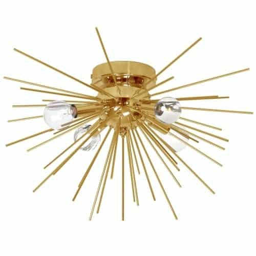 Dainolite Vega 4 Light Flush Mount Aged Brass/vintage Bronze Finish Lamp|Plafonnier affleuré Vega de Dainolite avec finition laiton vieilli et bronze vintage et 4 ampoules