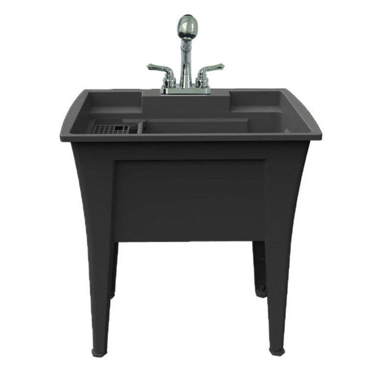 Tewel Laundry Tub Accent Cabinet - Black|Armoire d'appoint Tewel avec cuve pour la buanderie - noire