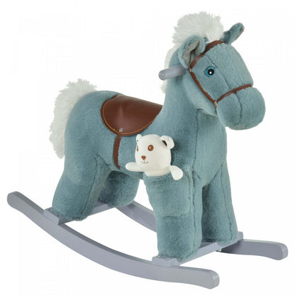 Qaba Kids Jouet Cheval à Bascule en Peluche Ride-on Rocker Avec Sons Réalistes Pour Enfant 1|Qaba Kids Jouet Cheval à Bascule en Peluche Ride Sur Rocker Avec Des Sons Réalistes En Peluche Pou